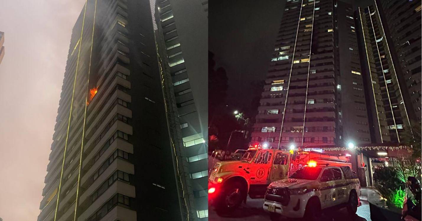 El hecho ocurrió en el piso 14 de esta edificación. FOTOS: CORTESÍA ALCALDÍA DE MEDELLÍN