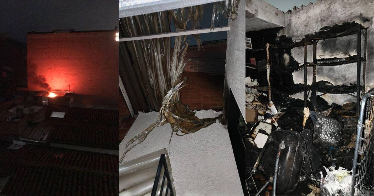 Así fue como inició el incendio y como terminó. FOTOS: CORTESÍA SERGIO ECHAVARRÍA