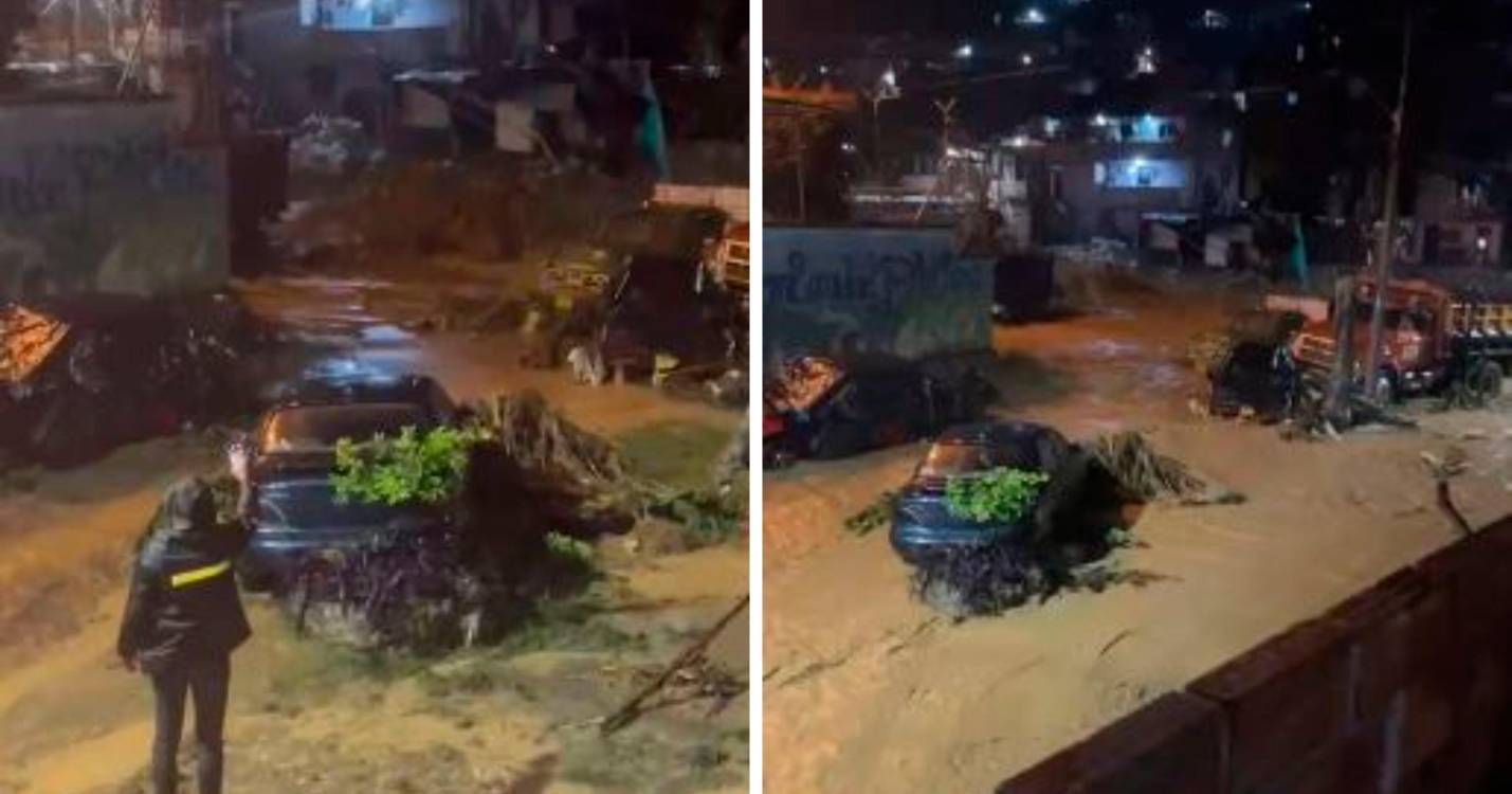 Emergencia causada por el desbordamiento de la quebrada en Altavista. /FOTOS: CAPTURAS DE VIDEO