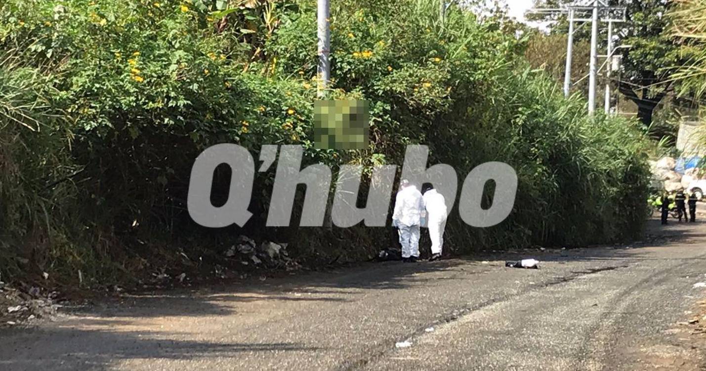 Lugar donde fue encontrado el cuerpo de Yhon Sebastián Aguirre Montoya, 37 años. FOTO: LAURA ROSA JIMÉNEZ VALENCIA