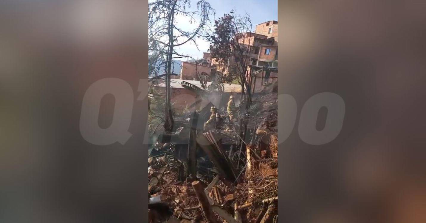 Incendio en el barrio Llanaditas. FOTO: CORTESÍA