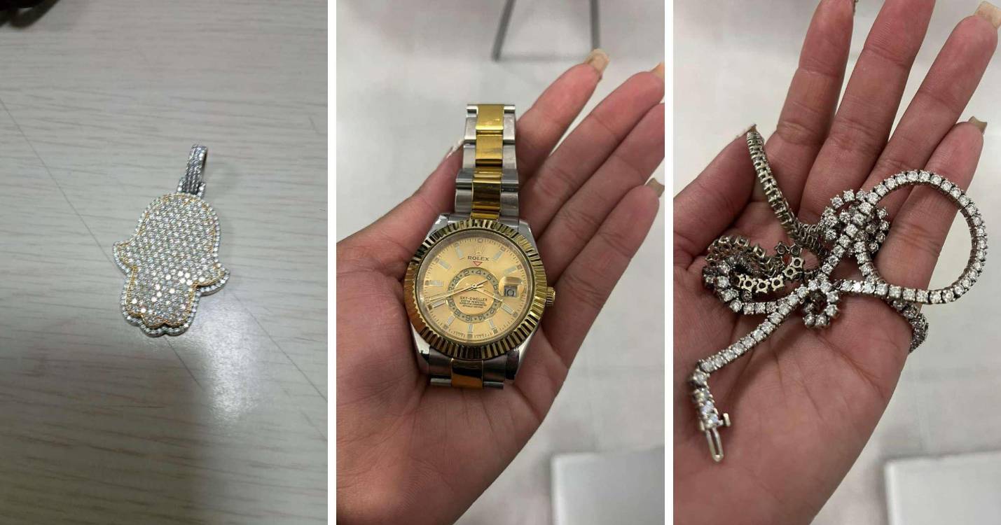 Las joyas recuperadas. <b><span class=mln_small-caps_mln>/FOTOS: POLICÍA NACIONAL</span></b>