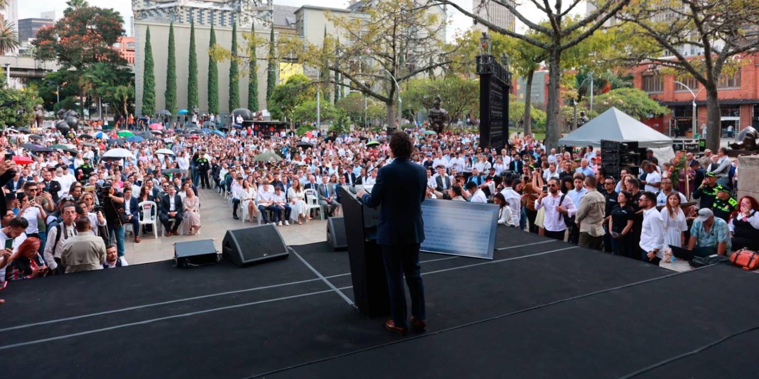 Discurso de Federico Gutiérrez en la Plaza Botero.