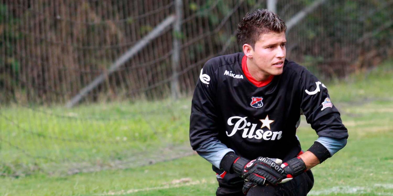 Jhon Bairon García en septiembre de 2010, debutando como arquero del DIM. /FOTO: MANUEL SALDARRIAGA QUINTERO