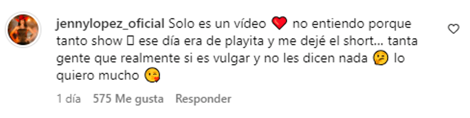 Respuesta de Jenny López. /FOTO: CAPTURA DE PANTALLA