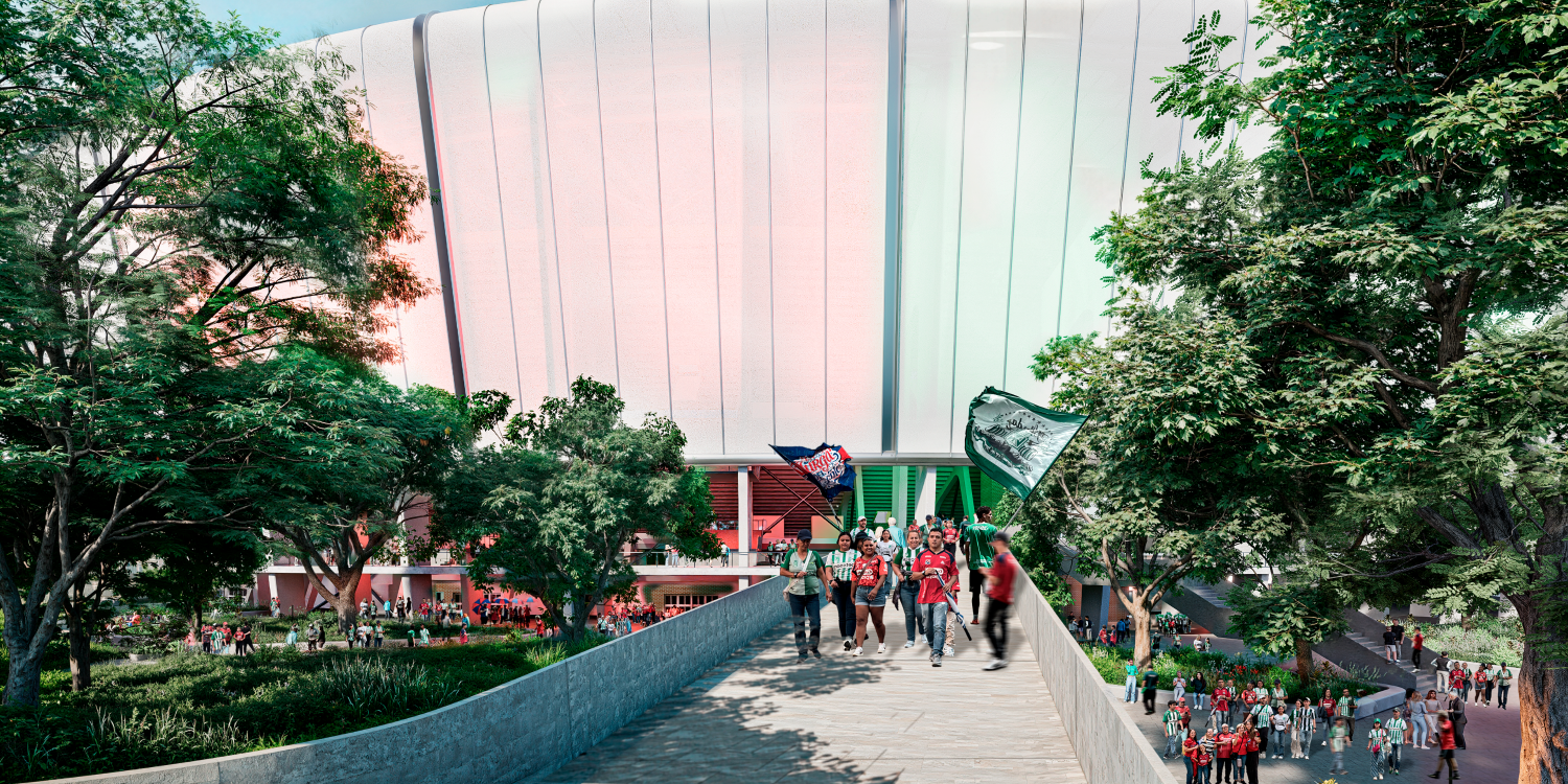 Así luciría una de las vías de acceso peatonal al estadio. FOTO: ALCALDÍA DE MEDELLÍN