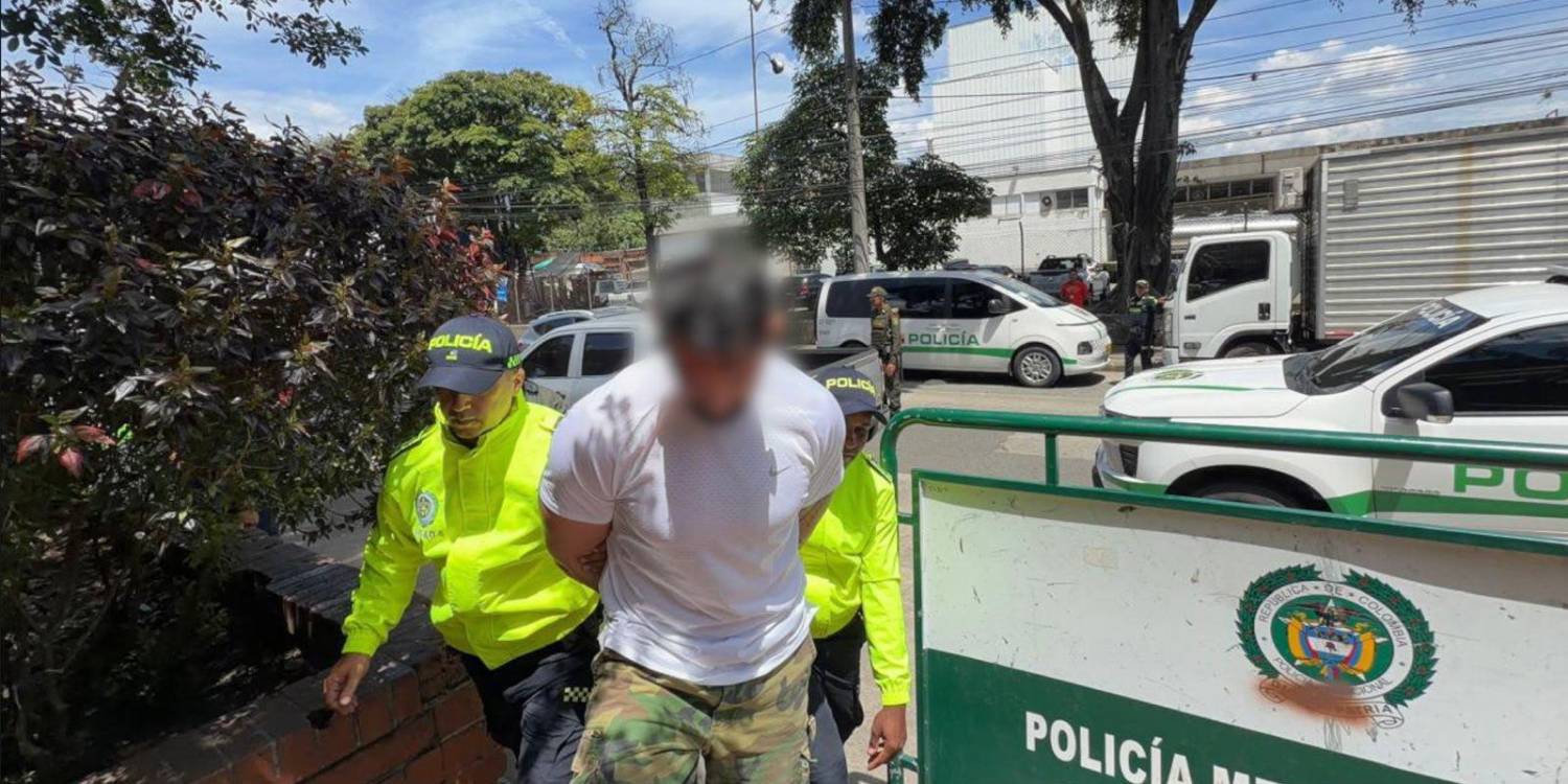 El Francés cuando llegaba a la sede de la Sijín en Medellín. FOTO: POLICÍA NACIONAL
