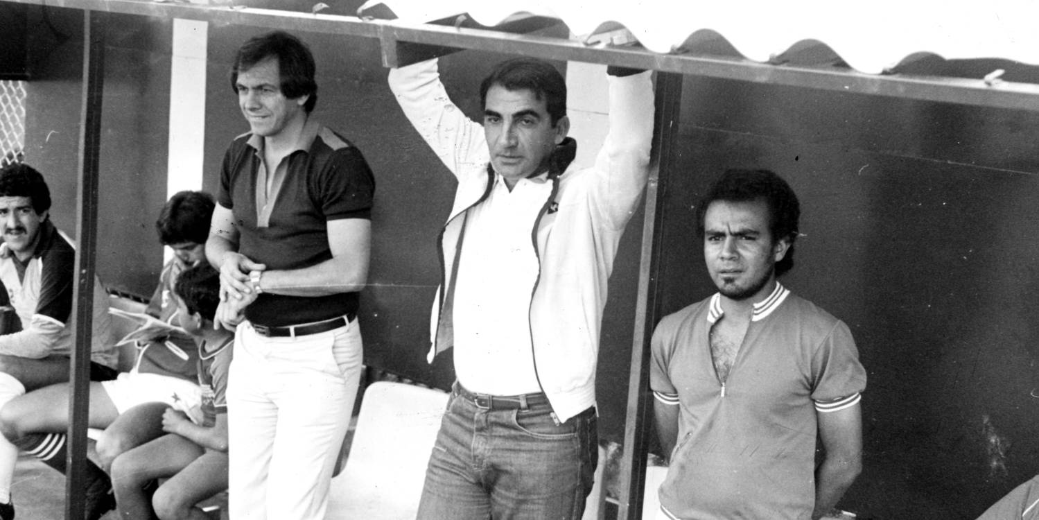 Cuerpo Técnico del Atlético Nacional 1982. Personajes: Miguel Ángel ‘el Zurdo’<span class=mln_small-caps_mln> López, John Jairo ‘</span>la Rata’<span class=mln_small-caps_mln> Restrepo. </span><span class=mln_small-caps_mln>/ FOTO: ARCHIVO EL COLOMBIANO - MIGUEL CALDERÓN</span>