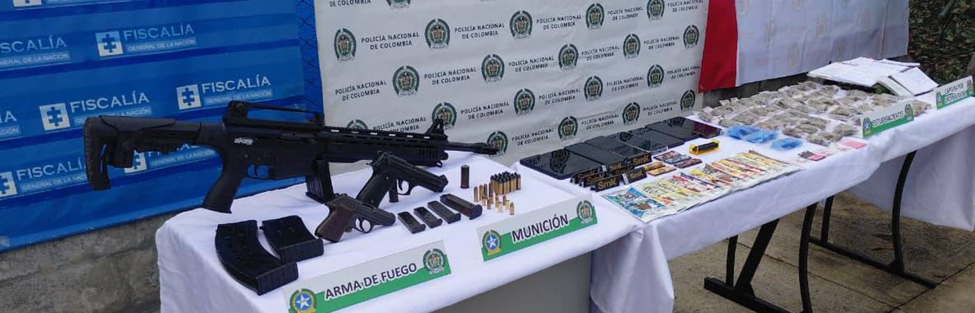 Material incautado. FOTO: POLICÍA ANTIOQUIA