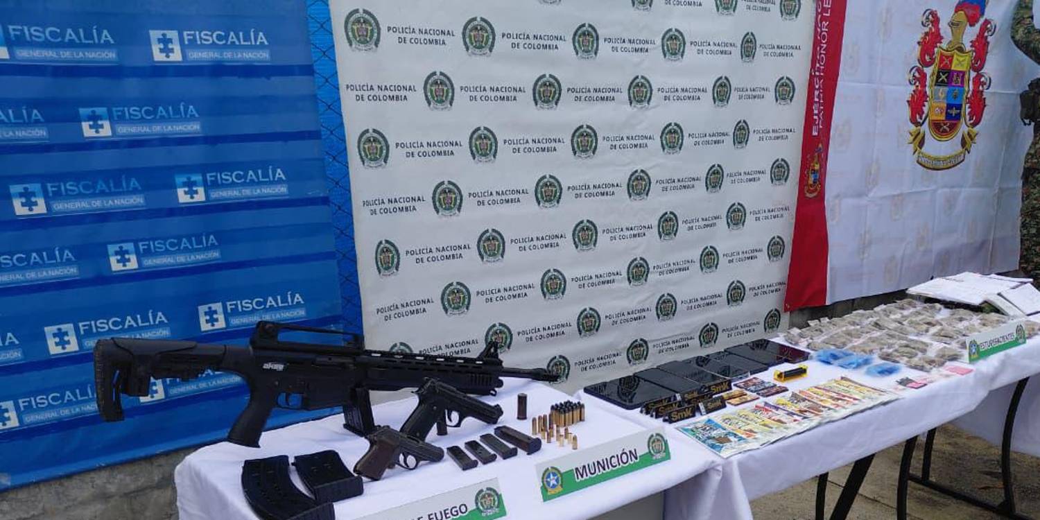 Material incautado. FOTO: POLICÍA ANTIOQUIA