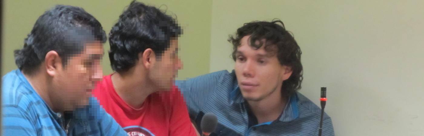 Personajes (izq a der): Juan Pablo Álvarez Quintero, alias ‘el Gordo’; Luis Carlos Vásquez, alias Maní; Juan Pablo Taborda Zamora, alias Yordi. / FOTO: ARCHIVO - NELSON MATTA (2013).