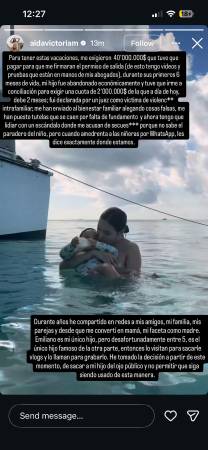 Rifirrafe entre Aida Victoria y su ex por paradero de su hijo Emiliano