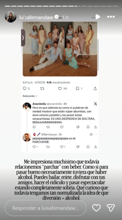 Historia de Instagram de @luisafernandaw