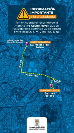 Ese este el recorrido de la marcha. /FOTO: CORTESÍA