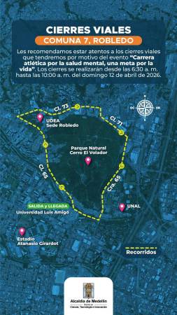 La salida y la llegada de la carrera es la Universidad Luis Amigó. IMAGEN: SECRETARÍA DE MOVILIDAD