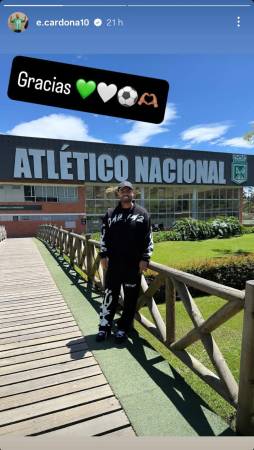 Esta es la historia que subió Cardona en su Instagram. /FOTO: @e.cardona10