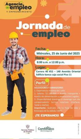 ¿Sin trabajo? Aproveche la jornada de empleos que tiene Comfenalco