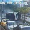 Momento exacto del accidente con bus de servicio especial en la avenida Barrranquilla. FOTO: CAPTURA DE VIDEO.