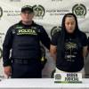 Delzuita Jojoa Sánchez, alias de Aretes, tras ser capturada por la Policía. FOTO: ALCALDÍA DE ITAGÜÍ