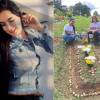 Daniela Zuluaga Morón (izq.), la víctima, y su mamá y su hermana durante una visita el cementerio. FOTOS: CORTESÍA