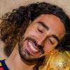 El jugador de España Cucurella y su tatuaje del DT Luis de la Fuente. FOTO: @CUCURELLA3