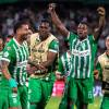 Jugadores de Atlético Nacional celebrando el paso a la fina de Liga. FOTO: JUAN ANTONIO SÁNCHEZ