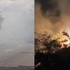 Dos incendios forestales en Bello. FOTO: ALCALDÍA DE BELLO Y MI BELLO ES BELLO