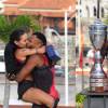 Miryam y Zambrano celebraron la final. FOTO: REDES SOCIALES @DESAFIOCARACO