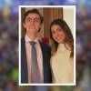 Juliana Ávila Saouda, de 20 años, con Julián Restrepo Céspedes, hijo del vicepresidente. FOTO: REDES SOCIALES - MARATÓN MEDELLÍN