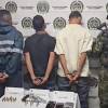 Estos fueron los tres capturados por la Policía y el Ejército en el Suroeste antioqueño. FOTO: POLICÍA ANTIOQUIA