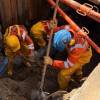 Durante el proceso tienen en cuenta la identificación y localización de redes de energía, gas y alcantarillado. FOTO: ALCALDÍA DE MEDELLÍN