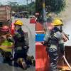 La vía estuvo cerrada durante varias horas mientras atendían la emergencia. FOTOS: BOMBEROS LA ESTRELLA Y EPM