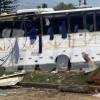 <span class="mln_uppercase_mln">Así</span><b><span class="mln_uppercase_mln"> quedó el bus tras volcarse sobre el separador. FOTO: ALEJANDRO ZAPATA</span></b>