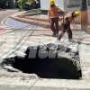 El hundimiento generó afectaciones en la movilidad del sector. FOTO: SINDY VALLE