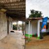 Antes y después de la primera vivienda remodelada en Antioquia tras el terremoto en Colombia. FOTOS: CORTESÍA GOBERNACIÓN DE ANTIOQUIA