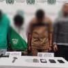 Capturados por extorsión y secuestro a un hombre en Robledo. FOTO: POLICÍA METROPOLITANA