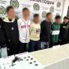 Los capturados durante los allanamientos realizados en Ciudad Bolívar. FOTO: POLICÍA EN ANTIOQUIA