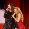 La italiana Laura Pausini llegó a la tercera noche de la residencia de Shakira en Madrid. FOTO: CORTESÍA - NICOLÁS GERARDIN