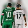 Los capitanes Edwin Cardona de Atlético Nacional (izq.) y Dayro Moreno de Once Caldas (der.). FOTO: ATLÉTICO NACIONAL