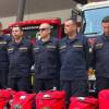 Ellos son los 8 miembros del Cuerpo de Bomberos Voluntarios de Envigado que viajaron a Venezuela para apoyar las labores de rescate. FOTO: CORTESÍA BOMBEROS ENVIGADO