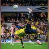 El delantero colombiano Miguel Ángel Borja y su gol de chilena en México. FOTO: IG @CLUBAMERICA