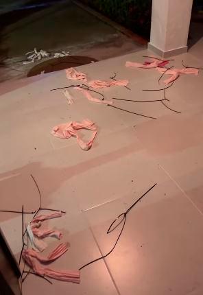 Estas son las cuerdas con las que los amarraron. /FOTO: CAPTURA DE VIDEO