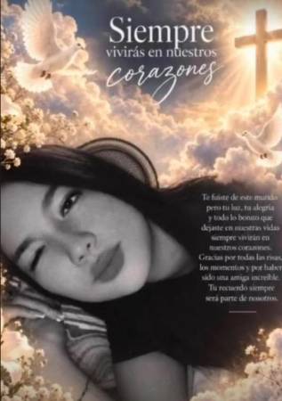 Mensaje de condolencia de familiares de la víctima. FOTO: CAPTURA DE PANTALLA IG @ANDREAPCP12
