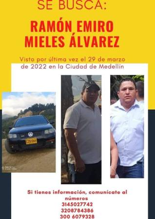 Con este cartel era buscado el caballista Ramón Emiro Mieles Álvarez. FOTO: CORTESÍA