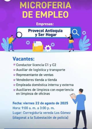 ¡Ojo! Itagüí tendrá Microferia de Empleo en la vereda Los Gómez