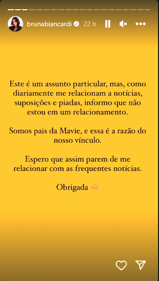 Historia de Bruna Biancardi. /FOTO: INSTAGRAM @brunabiancardi