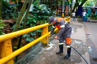 Las tareas de limpieza de Medellín han generado más de 480 empleos y se han intervenido 700 puntos de distintas zonas. FOTO: CORTESÍA