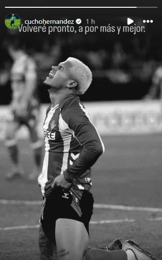 Historia de Instagram Cucho Hernández. FOTO: @CUCHOHERNANDEZ