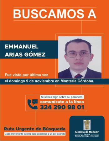 Angustia por Emmanuel. FOTO: ALCALDÍA DE MEDELLÍN