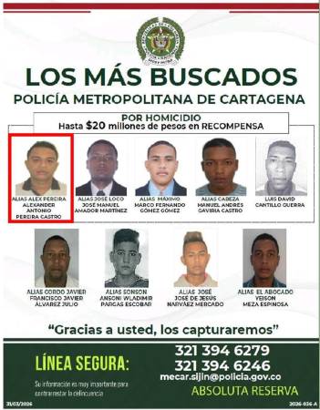 FOTO: CORTESÍA POLICÍA METROPOLITANA DE CARTAGENA
